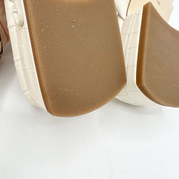 Circus By Sam Edelman Jacinda Ivory Low-Heeled Embossed Thong Sandals Sz 5.5M - Picture 12 of 13